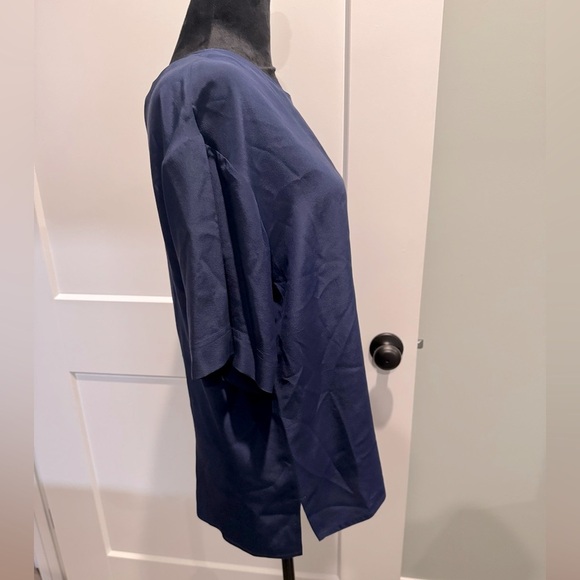 Vintage Adam Douglas adrianna papell 100% silk top navy - Picture 3 of 7